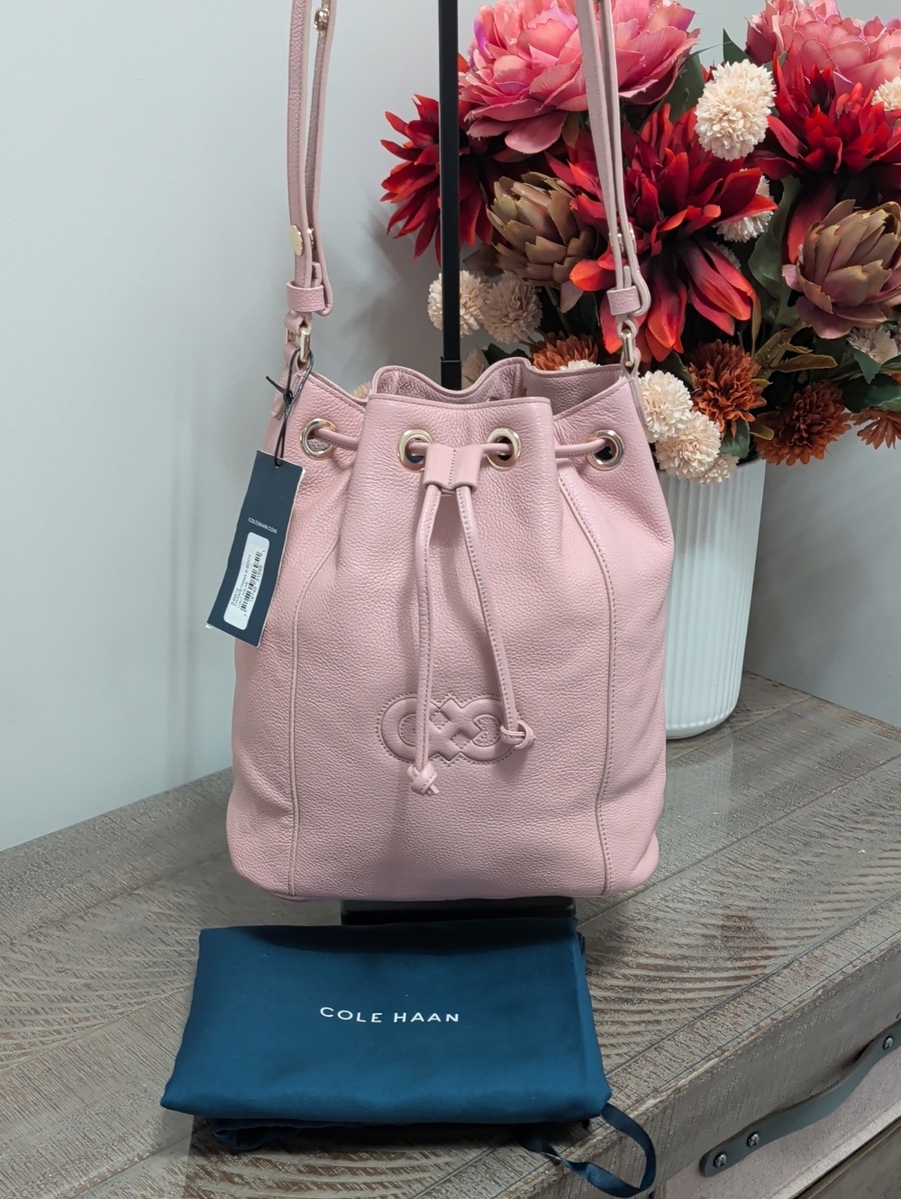 Cole Haan Signature Ambition Drawstring Bucket Bag NWT